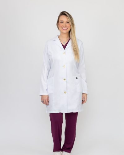 Jaleco Feminino Branco Gola Blazer - Elegância e praticidade