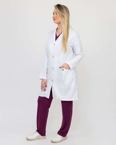 Jaleco Feminino Branco Gola Blazer - Elegância e praticidade